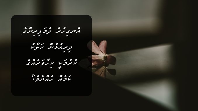 އެެނގިހުރެ ދެމަފިރިންގެ ދިރިއުޅުން ހަލާކު ކުރުމަކީ ކިހާވަރެއްގެ ކަމެއް ހެއްޔެވެ؟